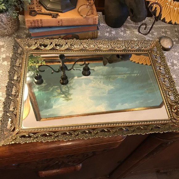 Vintage Other - Vintage Hollywood Regency vanity mirror/tray